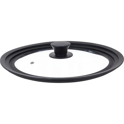 Ruhhy 25560 Univerzální skleněná poklice se silikonovým lemem 3 v 1, 24/26/28 cm