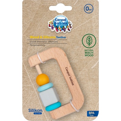 Canpol babies dreveno-silikónová hryzačka Pastel 1ks