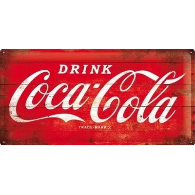 Plechová ceduľa Coca-Cola - Logo Red, 50 x 25 cm