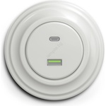 Kliklap - Ретро USB контакт A+C с рамка от бяла керамика (KA0007K)