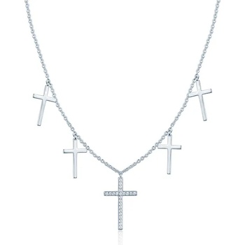 Image 1 of SAVICKI Колие с кръст Savicki: сребро, циркони