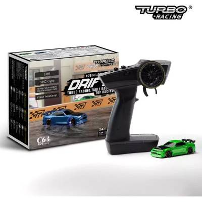 Turbo Racing Дрифт микро автомодел Turbo Racing 1/76 C64 DRIFT RC Car RTR (Metallic green) TB-C64-GN (TB-C64-GN)