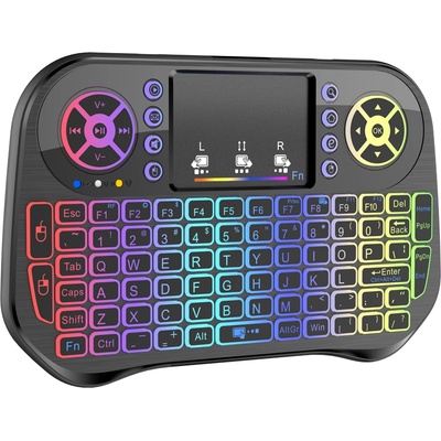 Мини клавиатура No brand I10, USB 2.4GHz, Bluetooth, Тъчпад, Черен - 13056 (13056)