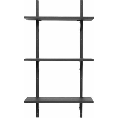 Ferm Living Polica Sector Shelf S/L, dark stained ash/black brass