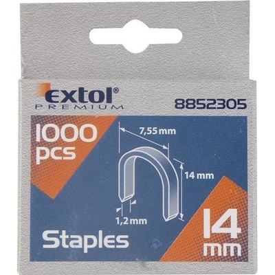 EXTOL PREMIUM spony oblé 14mm, 7.55x0.52x1.2mm, balenie 1000ks 8852305