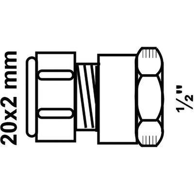 Kirchhoff přechodový kus 20 mm x 18,7 mm (1/2 vnitřní závit) s kompresním fitinkem pro MSVR blank