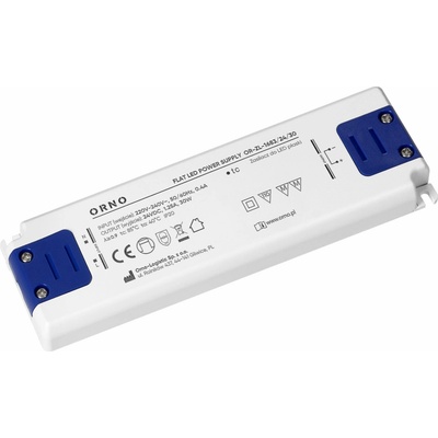 ORNO LED ovládač, plochý, 24 V, 30 W, IP20