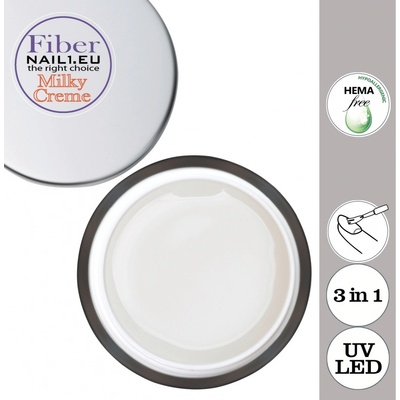 Nail1 Fiber Milky Creme UV/LED mlečný UV/Led gel 30 ml