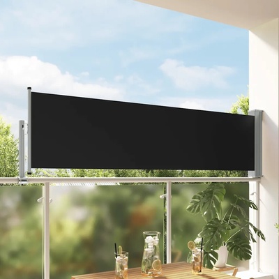 Dekorhome Zatahovací boční markýza 80x3 m Černá
