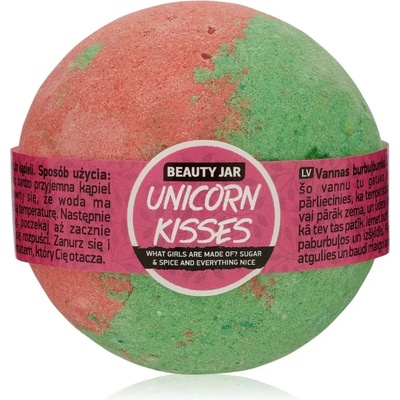 Beauty Jar Unicorn Kisses What Girls Are Made Of? Sugar & Spice And Everything Nice бомбичка за вана с аромат на ягоди 150 гр
