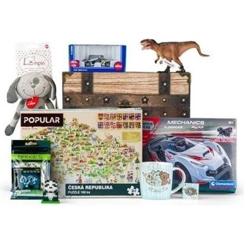 Truhla plná hraček Oskar dětské hračky pro kluky velká sada mix 7ks