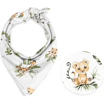 Biante detská bavlnená šatka Sandra SA-475 Zvieratká v Safari na bielom