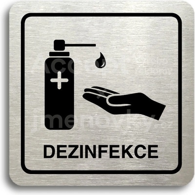 ACCEPT Piktogram dezinfekce II - stříbrná tabulka - černý tisk