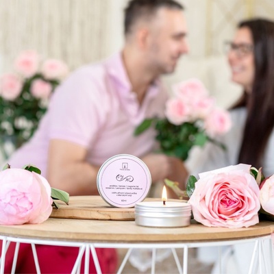 Tvoje Svíčka Poketka TY A JÁ RŮŽOVÁ andělika, magnolie, pettitgrain, šalvěj 55g
