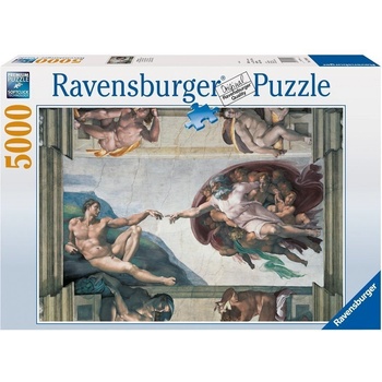 Ravensburger Пъзел Ravensburger от 5000 части - Сътворението на Адам, Микеланджело Буонароти (17408)