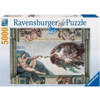 Ravensburger Пъзел Ravensburger от 5000 части - Сътворението на Адам, Микеланджело Буонароти (17408)