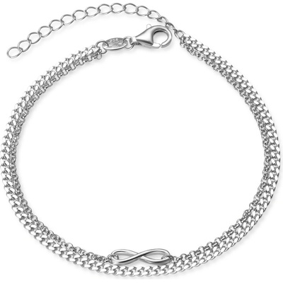 AGATO Dvojitý stříbrný náramek nekonečno AGB733/21