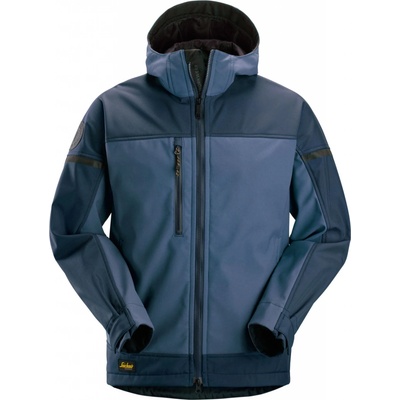 Snickers Workwear Softshellová bunda AllroundWork Stretch s kapucňou modrá