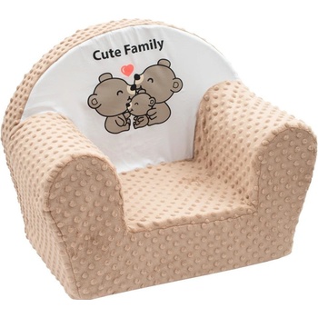 New Baby Dětské křesílko Minky Cute Family cappuccino