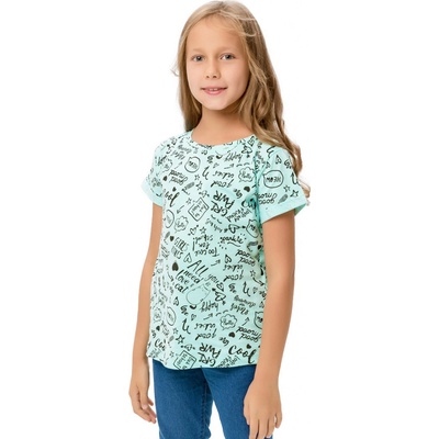 Winkiki Kids Wear Dívčí tričko Good Mood - mátová