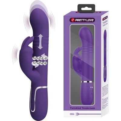 Pretty Love Вибратор с перли и подвижен край Coale лилав