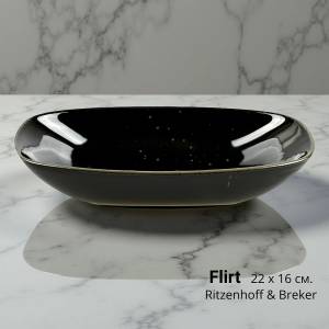 Ritzenhoff & Breker Порцеланова чиния Flirt, дълбока, черна, елипса 22 х 16 см. Ritzenhoff & Breker