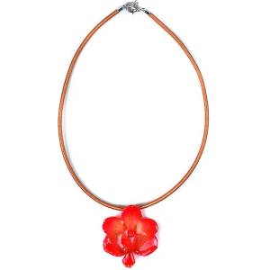 Dannyra Колие с истинска орхидея и копринена верижка модел 10 Dannyra Jewels
