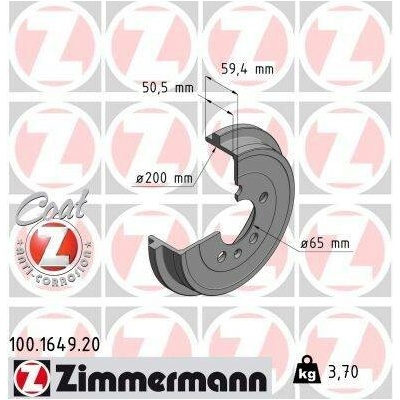 Brzdový buben ZIMMERMANN 100.1649.20 (100164920)