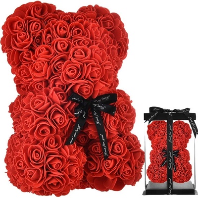 Medvídek z růží 30 cm, červený SPRINGOS ROSE BEAR – Zboží Dáma