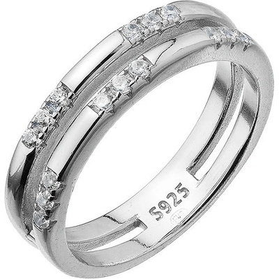 Evolution Group Stříbrný prsten s jemnými zirkony 15018.1