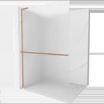 Mexen Kioto+ L душ стъклен параван с рафт Walk-in 70 x 200 cm, матирано, четкована мед - 800-070-123-65-30 (800-070-123-65-30)
