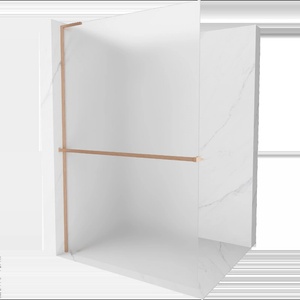 Mexen Kioto+ L душ стъклен параван с рафт Walk-in 70 x 200 cm, матирано, четкована мед - 800-070-123-65-30 (800-070-123-65-30)