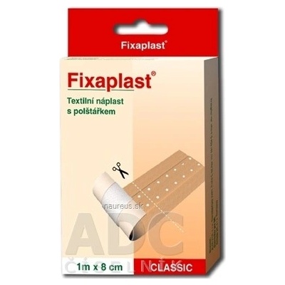 ALFA VITA, s.r.o. FIXAplast CLASSIC náplasť 1 m x 8 cm textilná s vankúšikom 1 ks