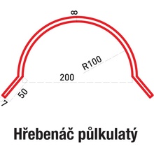 Bravo Scandinav Hřebenáč půlkulatý 2 m 25 µm polyester terakota červenohnědá