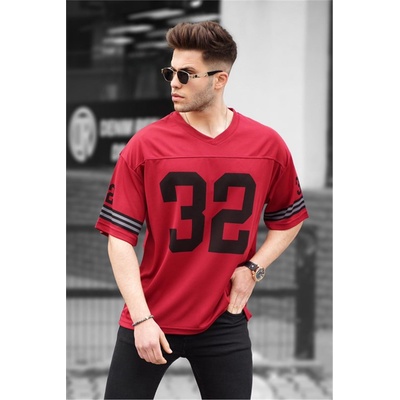 Madmext Мъжка Oversize тениска - Тъмночервена #329686 (329686_Бордо)