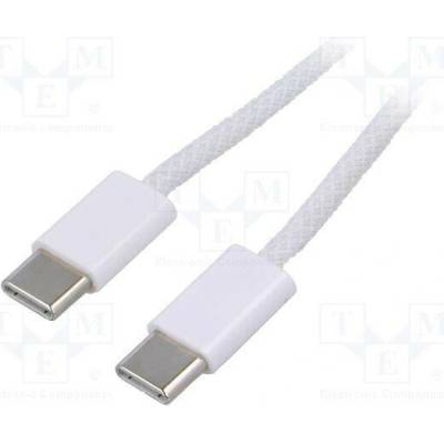 Akyga AK-USB-50 USB 2.0, USB C vidlice,z obou stran, niklovaný, 0,5m, bílý