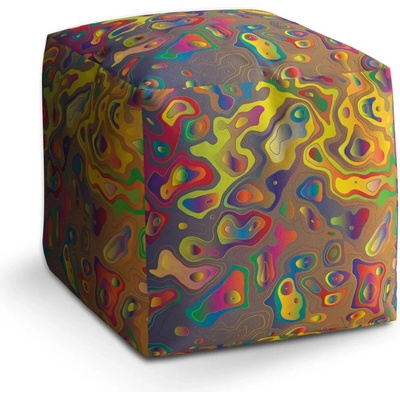 Sablio Taburet Cube Barevné skvrny: 40x40x40 cm