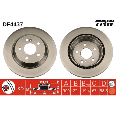 Brzdový kotúč TRW DF4437