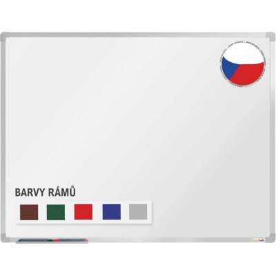 VMS VISION Bílá magnetická tabule s emailovým povrchem 200 x 120 cm