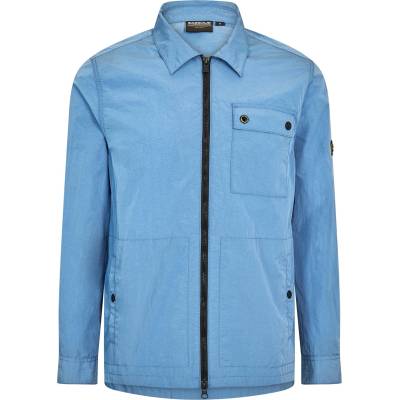 Barbour International Риза с дълъг ръкав Barbour International Men's Inline Cotton Long Sleeve Overshirt - Blue