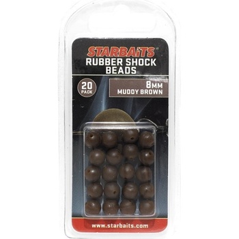 Starbaits Guličky Rubber Shock Beads 6mm hnedá 20ks