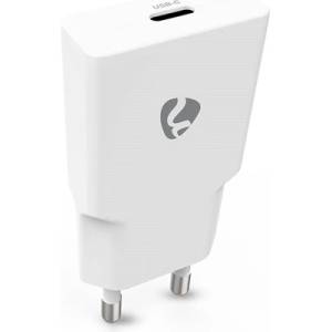 Nedis WCHAC20WT USB зарядно устройство за стена, 20 W, GaN, PD3.0, 1, 67 / 2, 22 / 3, 0 A, USB-C, автоматичен избор на напрежение (WCHAC20WT)