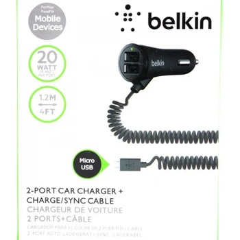 Image 1 of Belkin зарядно за кола micro USB с 2 USB порта - 3.1 А - 12 / 24V