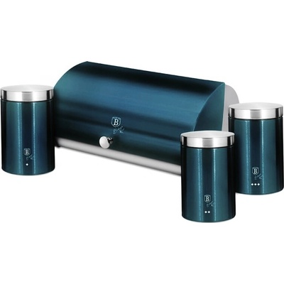Chlebník a sada dóz 4 ks Aquamarine Metallic Line