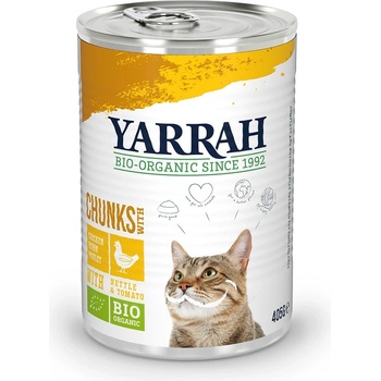 Yarrah Bio kousky bio kuře s bio kopřivou & bio rajčaty v omáčce 405 g
