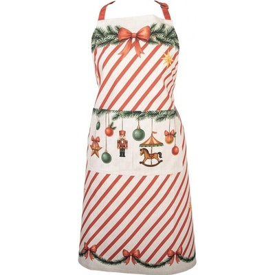 Clayre & Eef Vánoční bavlněná zástěra Christmas Carousel Dream