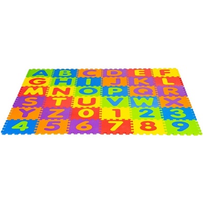 EcoToys Penová podložka puzzle 178x178 cm 36 ks Letters & Numbers