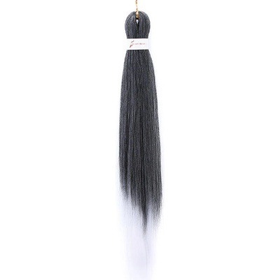Kanekalon - farebné copíky - Easy Braid - ombré - čierna - biela E16