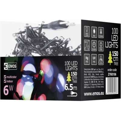 EMOS - ZYK0106 - Коледна светлина, 5m, 100 LED крушки, IP20, CLS, многоцветни (ZYK0106)