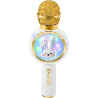 Izoxis 27047 Bezdrôtový karaoke mikrofón Bluetooth Rabbit 800 mAh biely